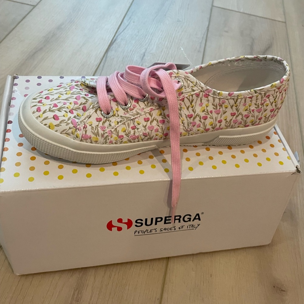 Superga Sneakers with Floral and Pink Accents